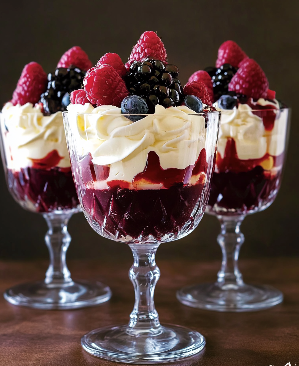 Delightful Mini Trifles with Fresh Fruits and Cream