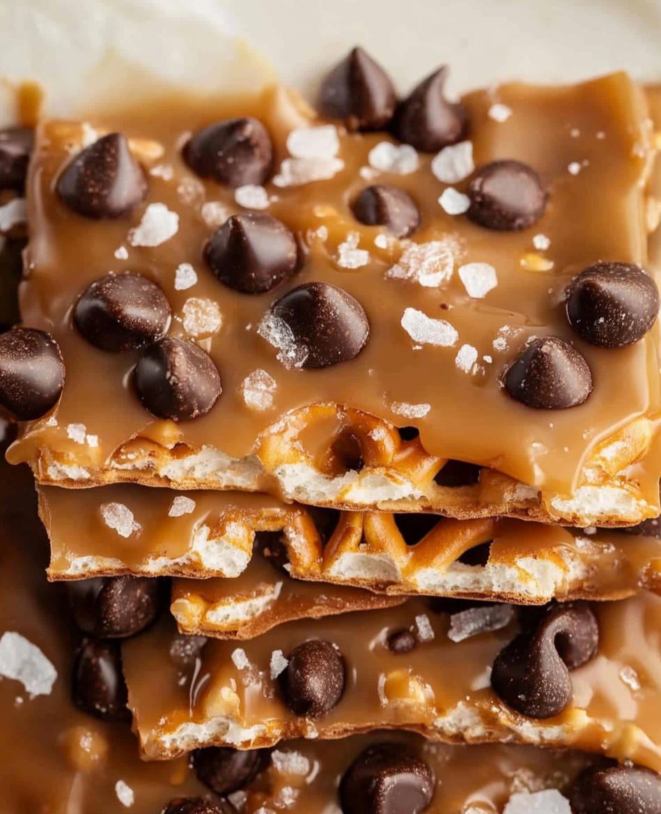 Salted Caramel Pretzel Bark Recipe