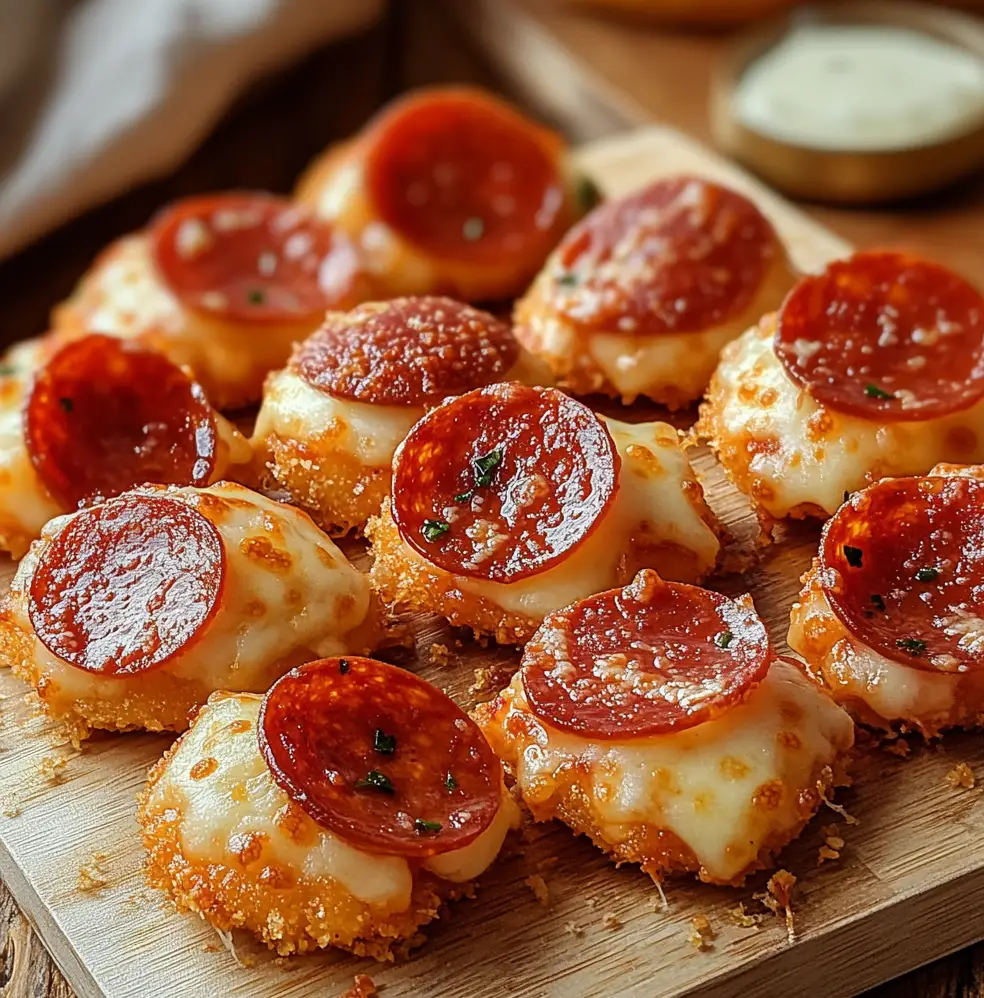 Crispy Cheese and Pepperoni Pizza Bites