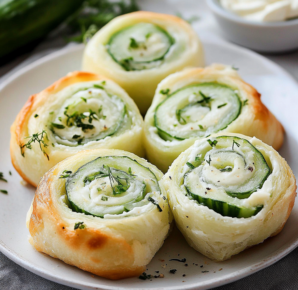 Refreshing Cucumber Cream Cheese Rolls