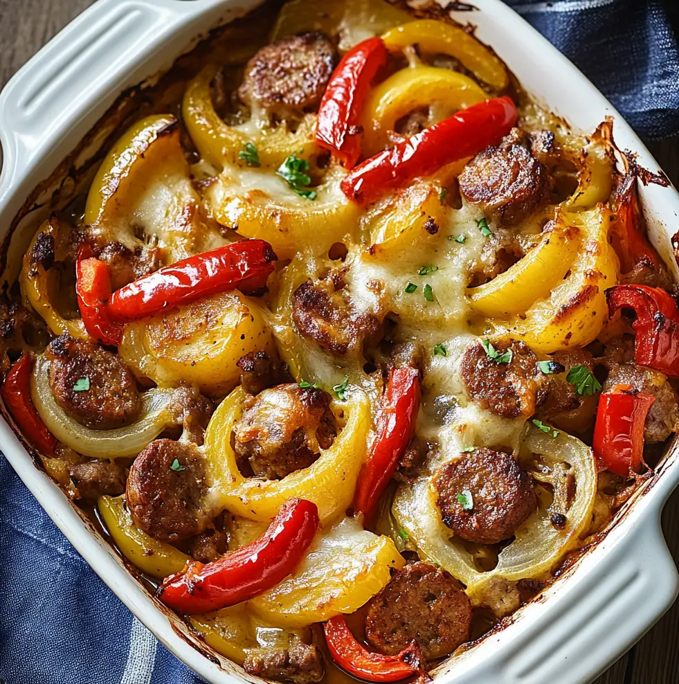 Sausage, Peppers, Onions, and Potato Bake