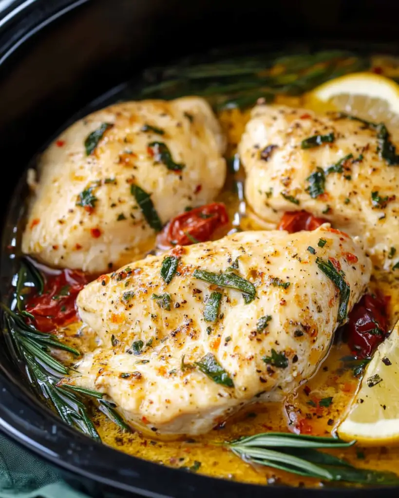 Tuscan Chicken in the Crockpot