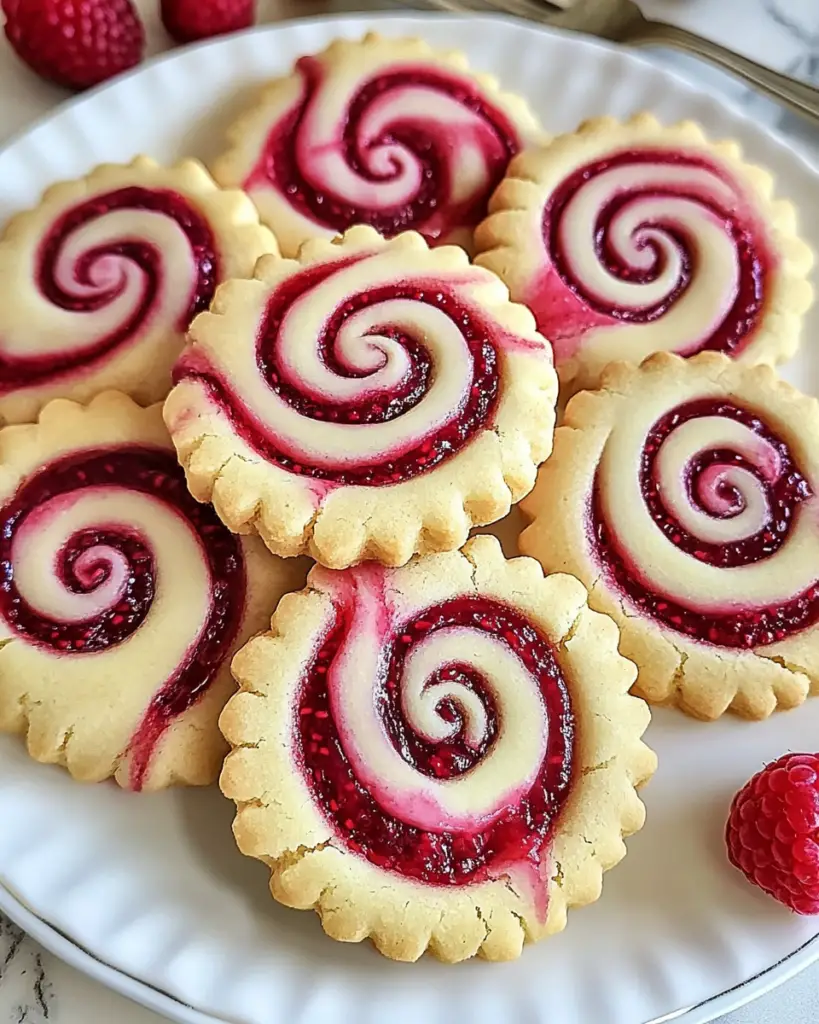 Raspberry Swirl Shortbread Cookies