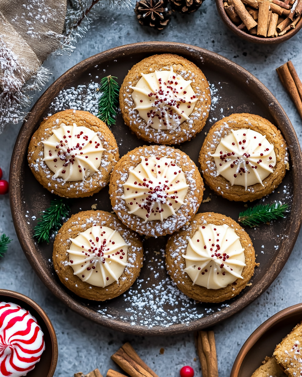 Gingerbread Cheesecake Cookies