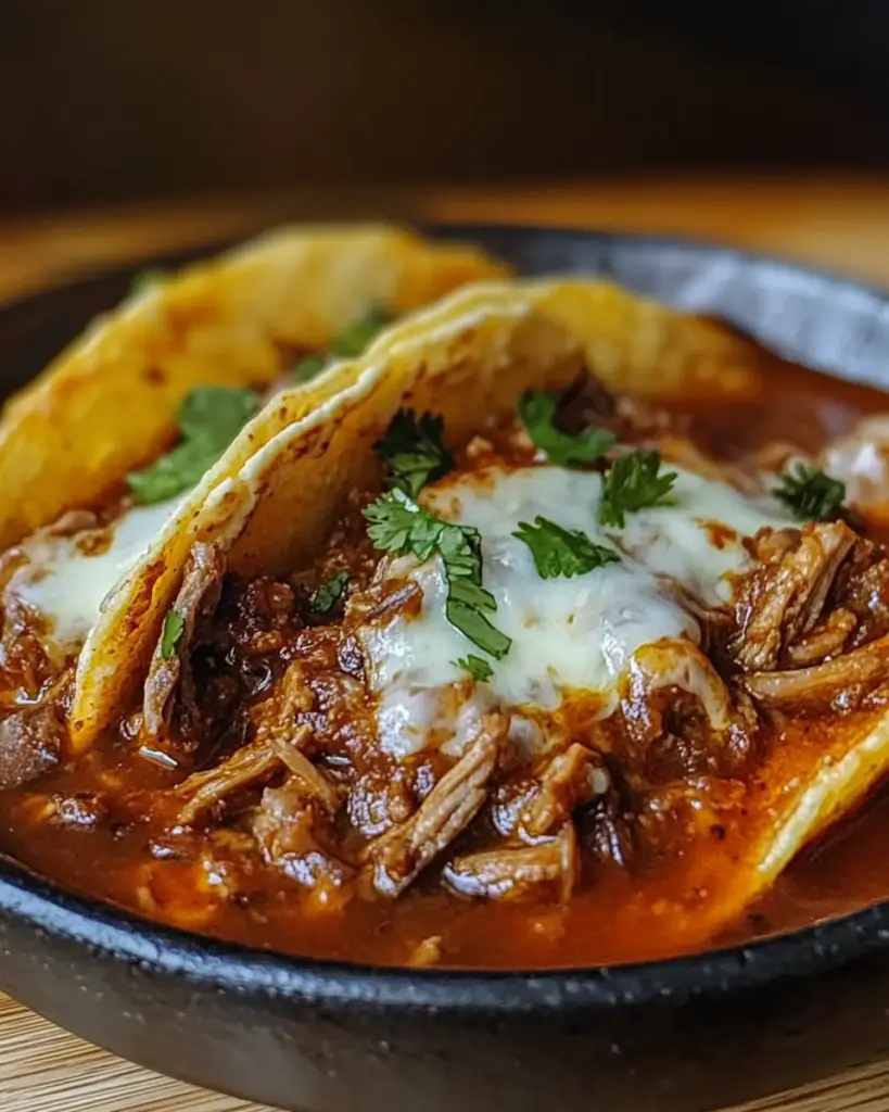 Slow-Cooked Birria Tacos with Melted Cheese