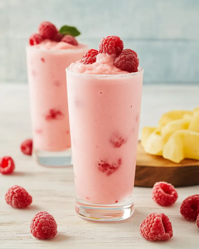 Creamy Tropical Raspberry Cocktail