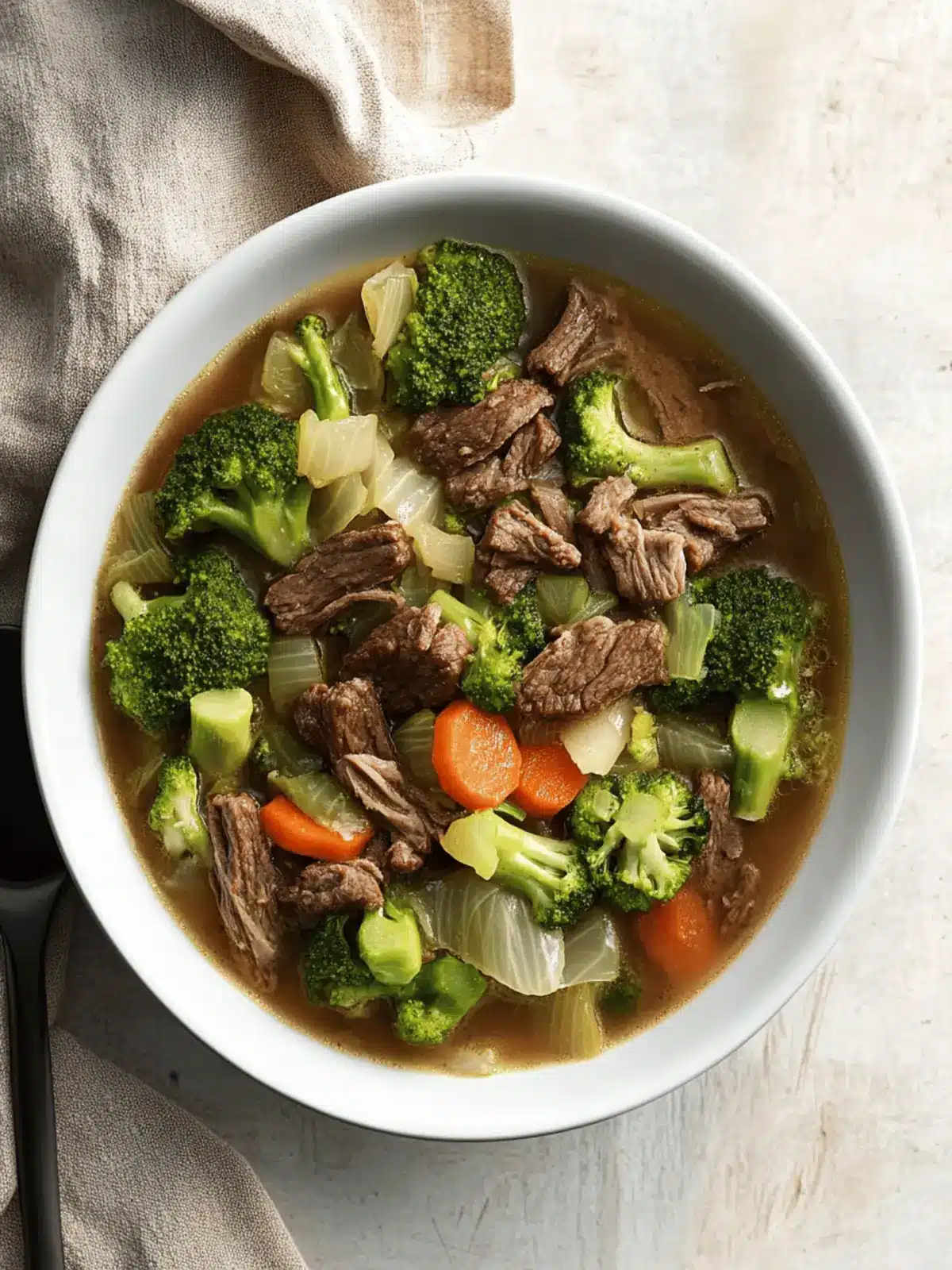 Beef, Broccoli, and Cabbage Soup