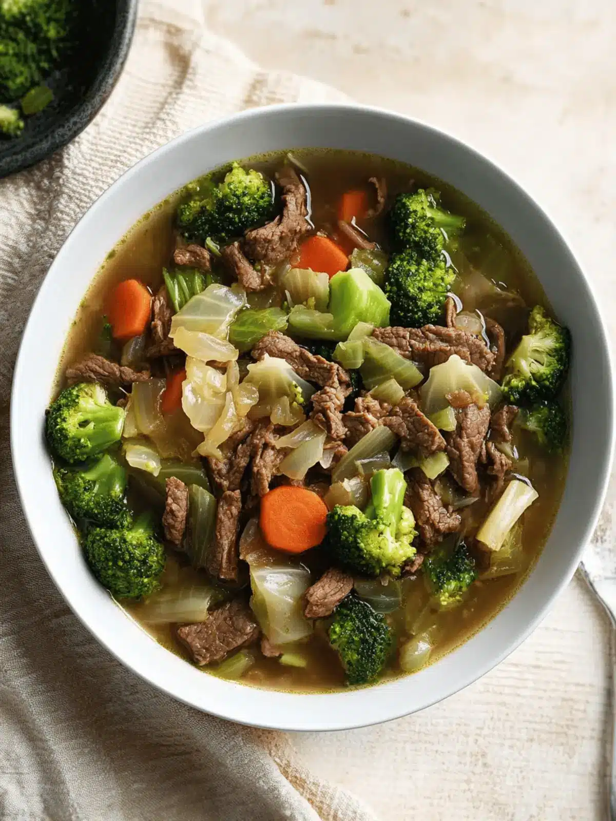 Beef, Broccoli, and Cabbage Soup