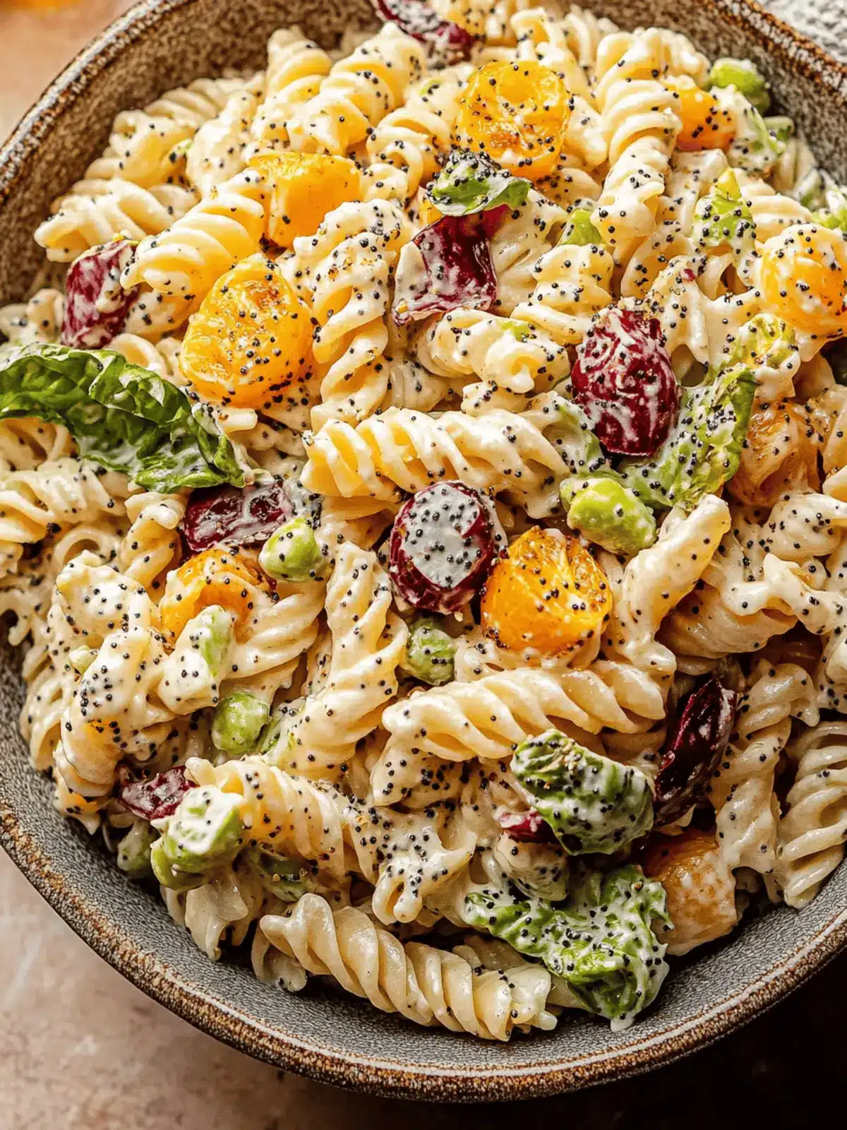 Fall Pasta Salad with Creamy Poppyseed Dressing
