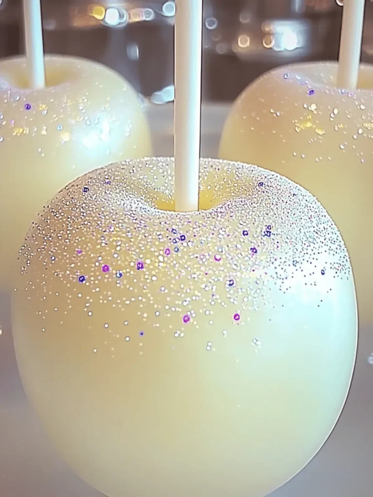 White Sparkle Candy Apples