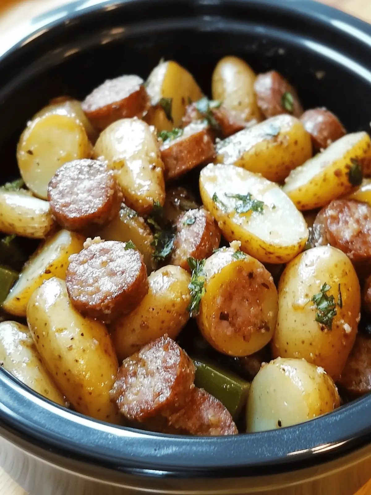 Crock Pot Swamp Potatoes with Sausage & Veggies