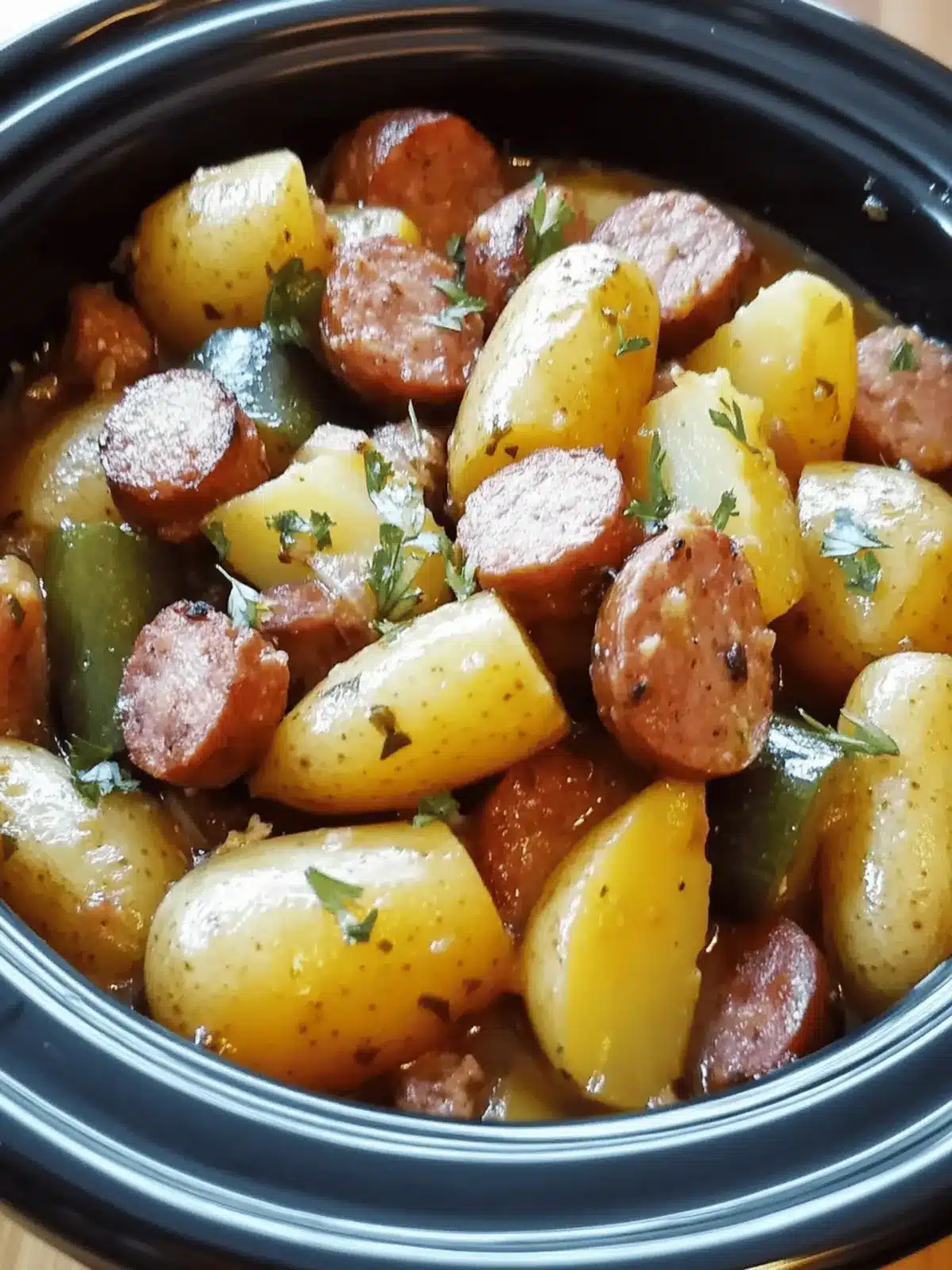 Crock Pot Swamp Potatoes with Sausage & Veggies