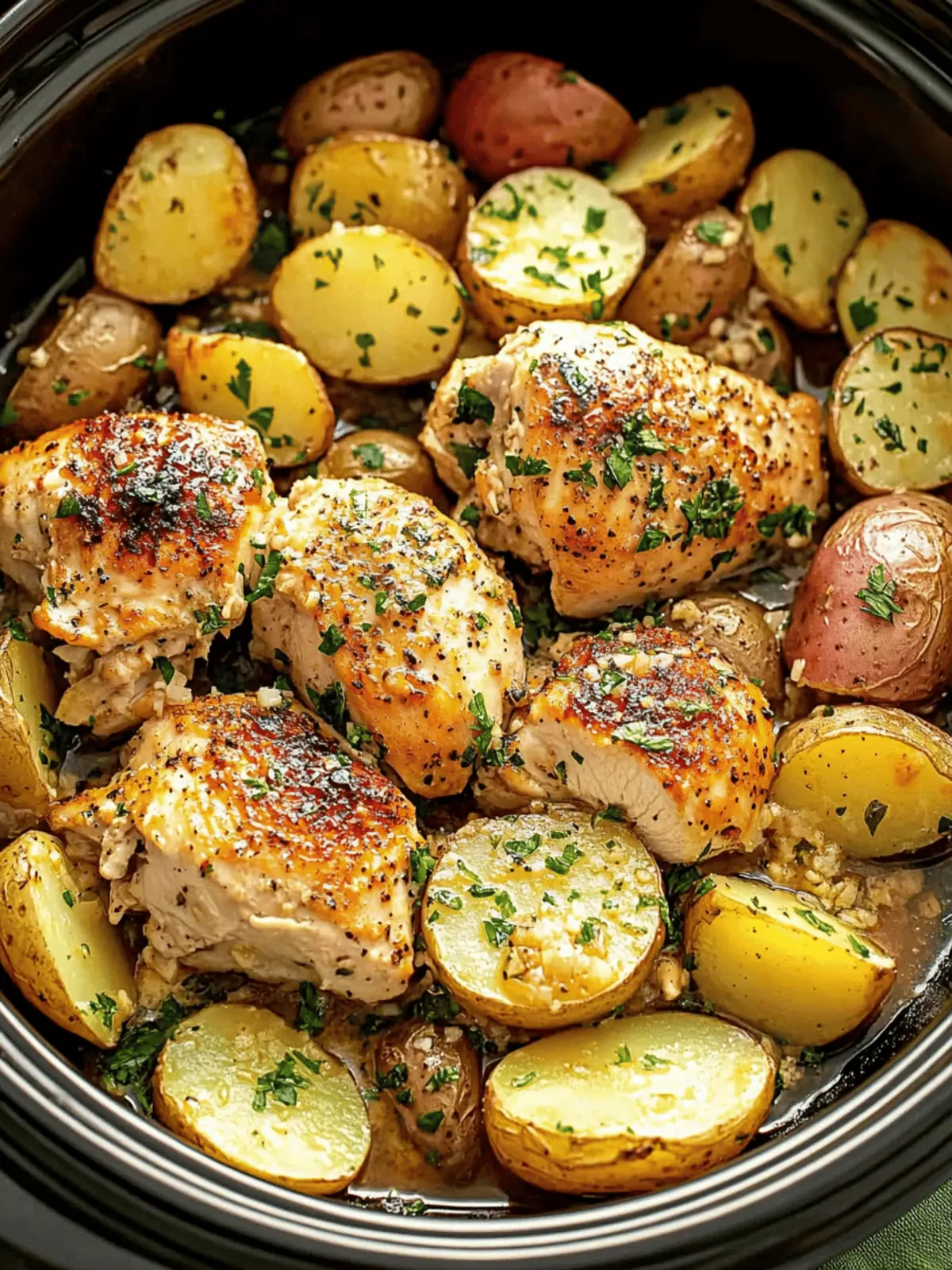 Slow Cooker Parmesan Garlic Chicken and Potatoes