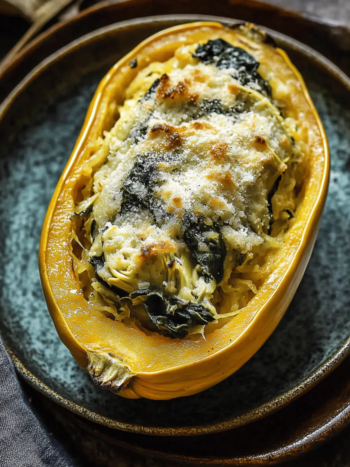 Spinach and Artichoke Stuffed Spaghetti Squash Delight 4 Spinach and Artichoke Stuffed Spaghetti Squash