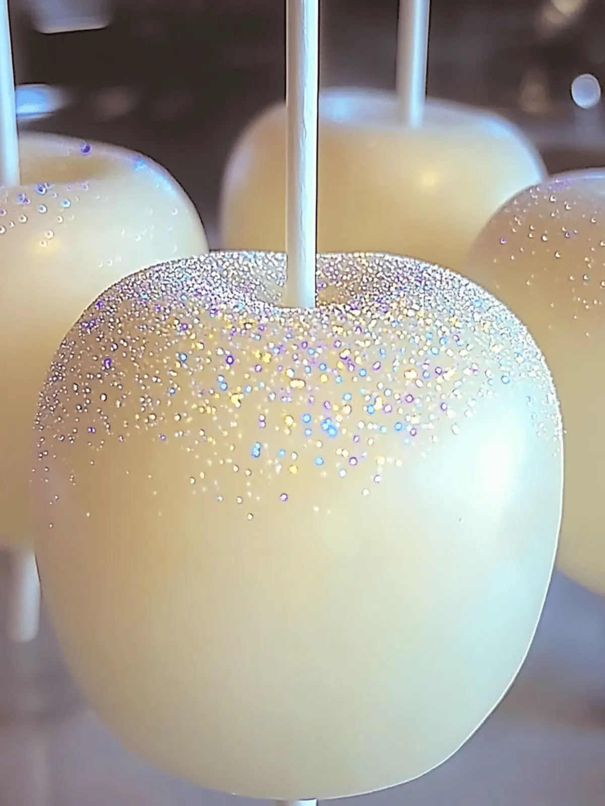 White Sparkle Candy Apples