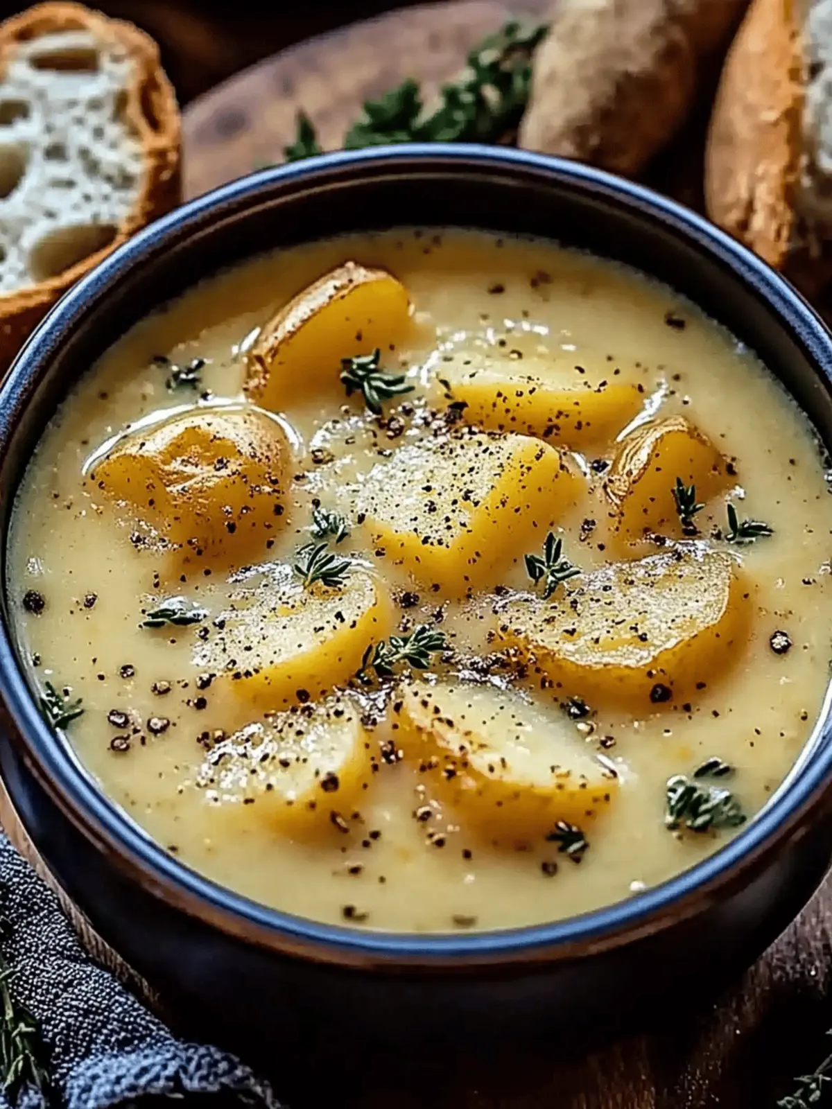 Cheddar Garlic Herb Potato Soup