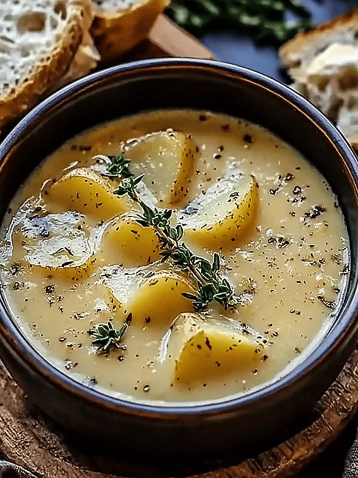 Cheddar Garlic Herb Potato Soup