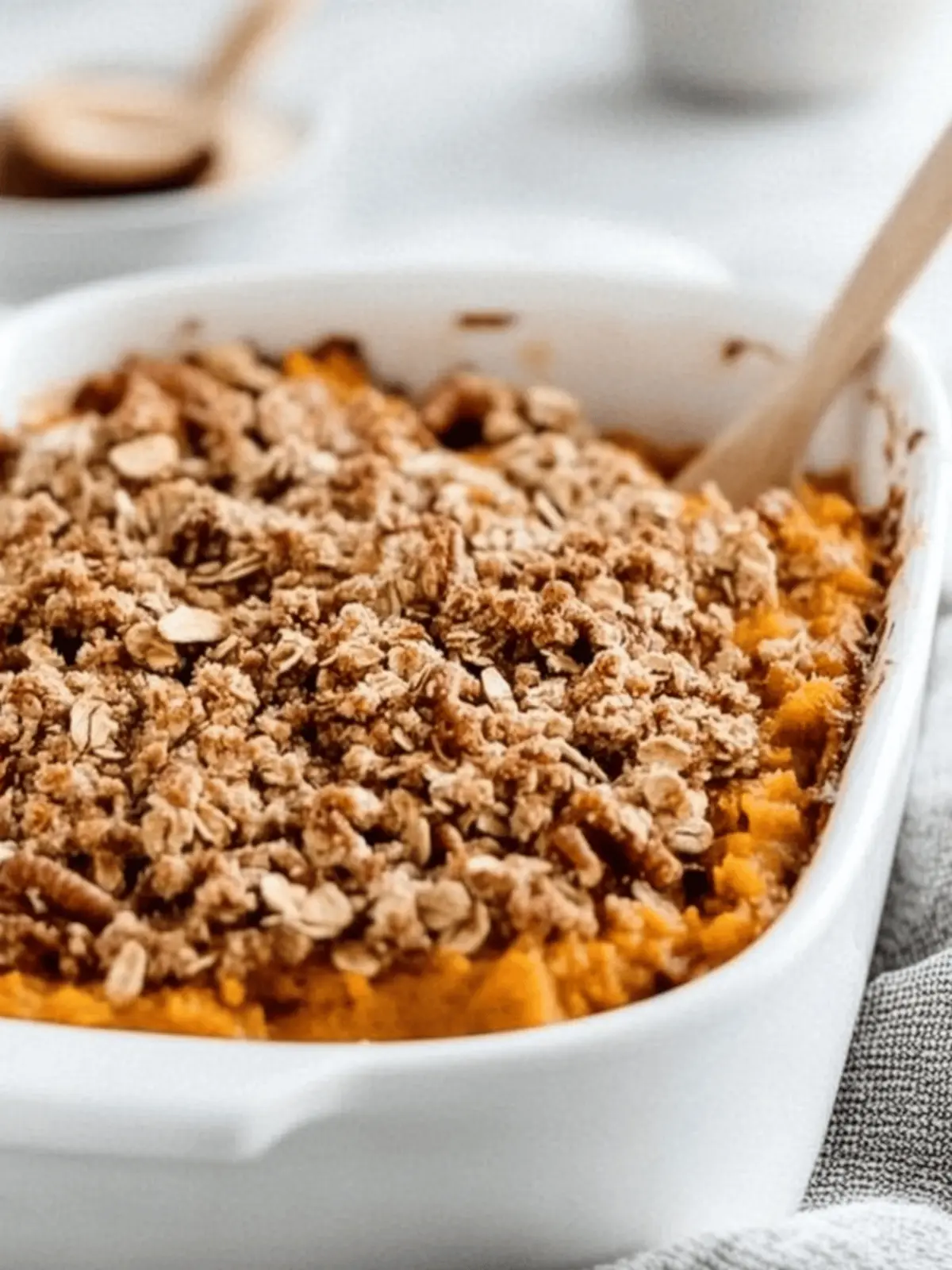 Healthy Sweet Potato Casserole with Pecan Oat Streusel