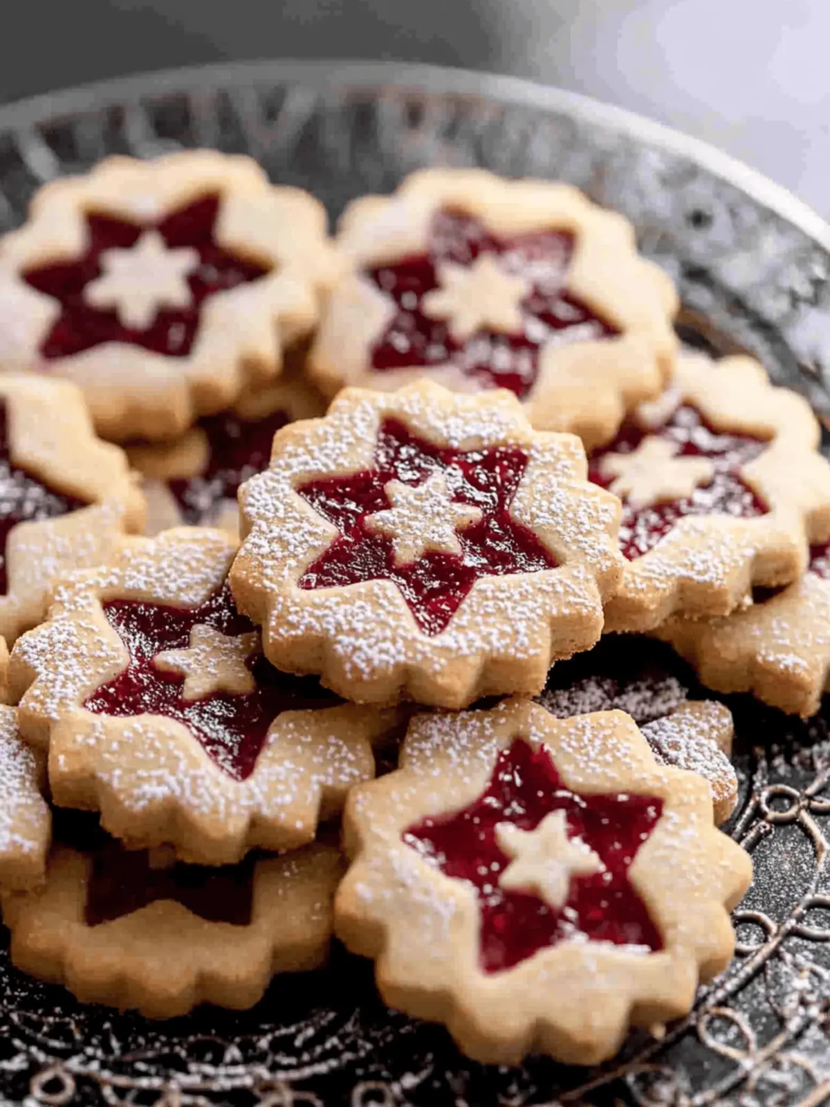 Shortbread Linzer Cookies with Raspberry Jam