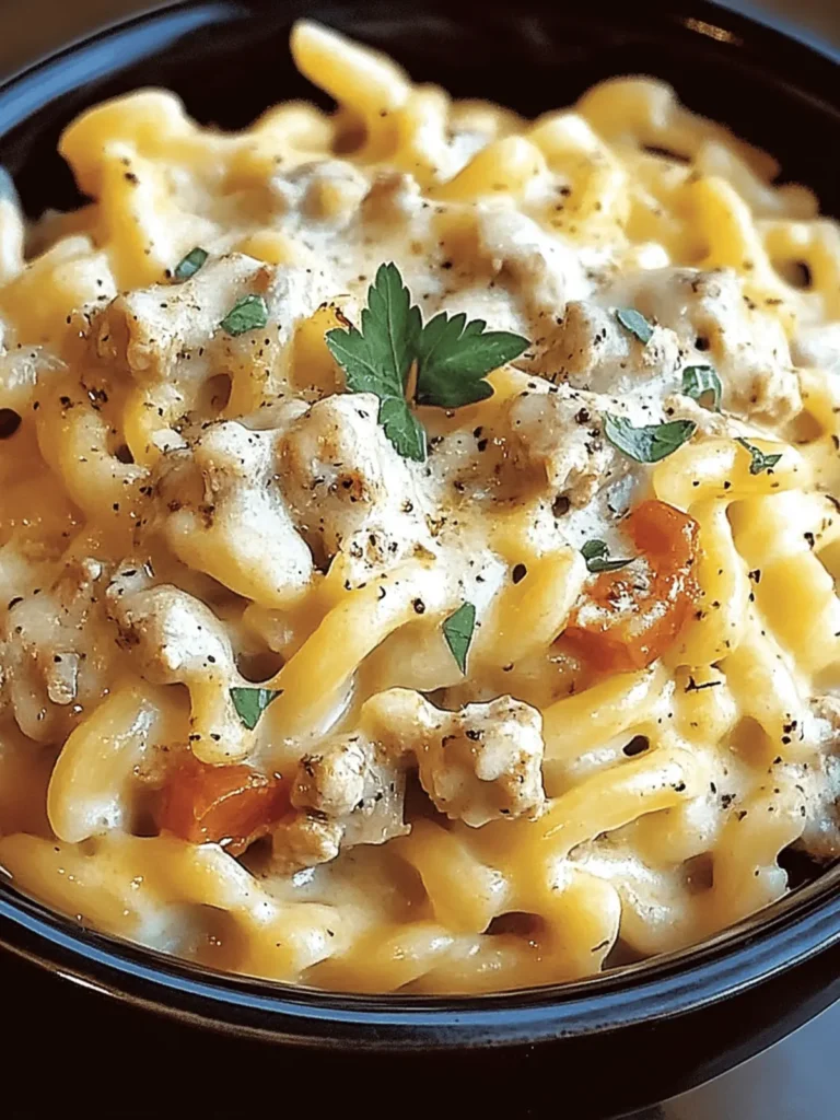Crockpot Garlic Parmesan Chicken Pasta