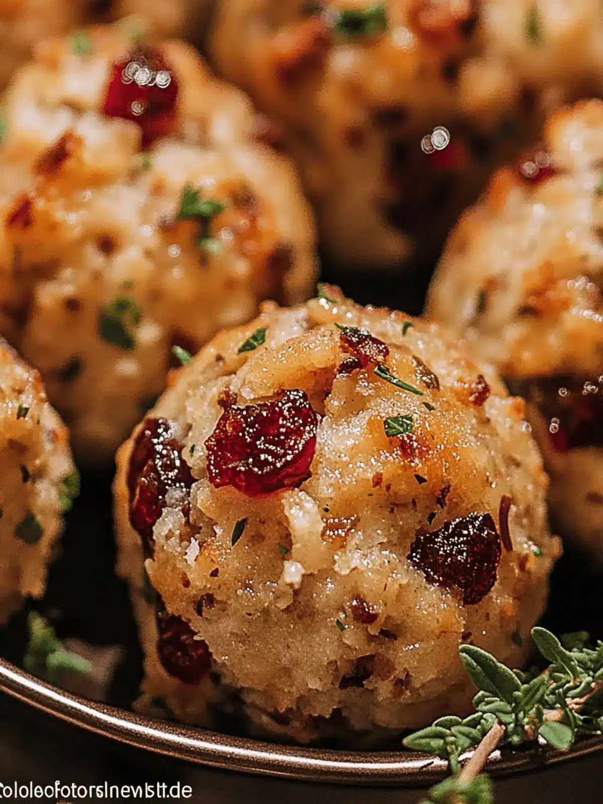 Cranberry Turkey Stuffing Balls