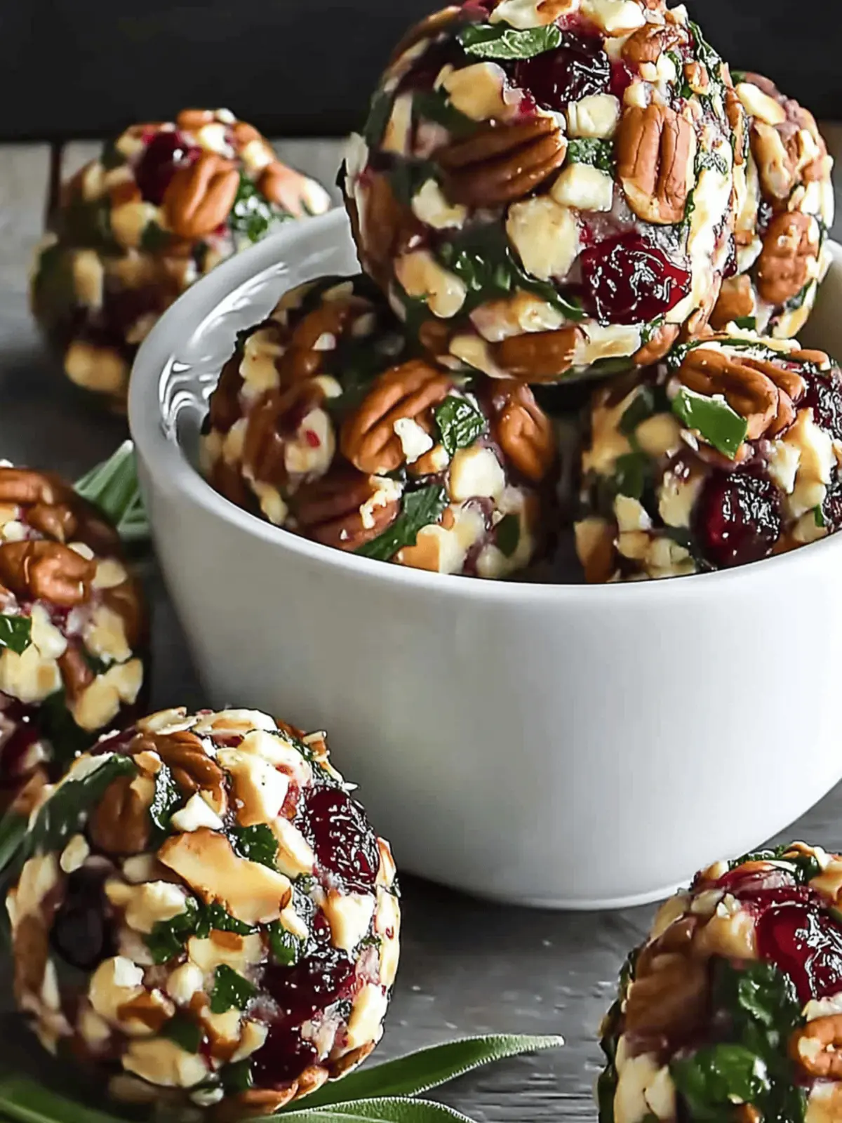 Mini Cranberry Pecan Goat Cheese Balls