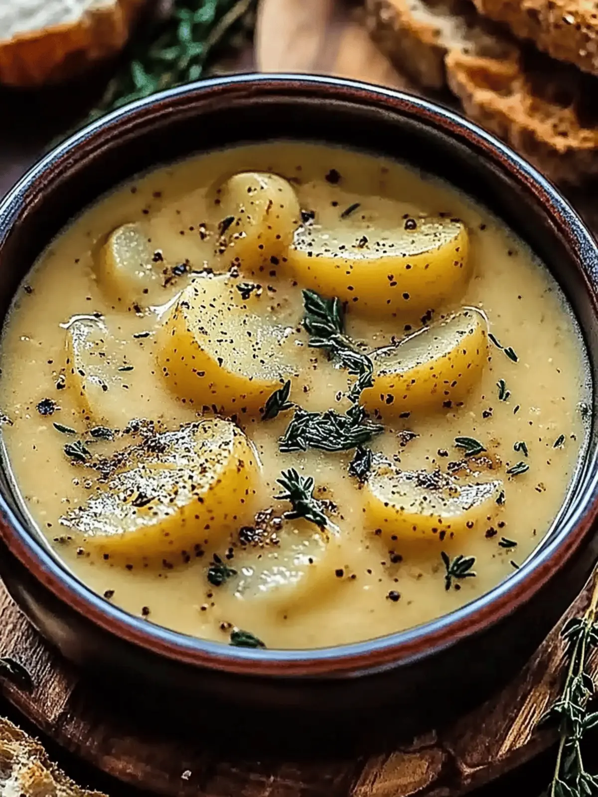 Cheddar Garlic Herb Potato Soup