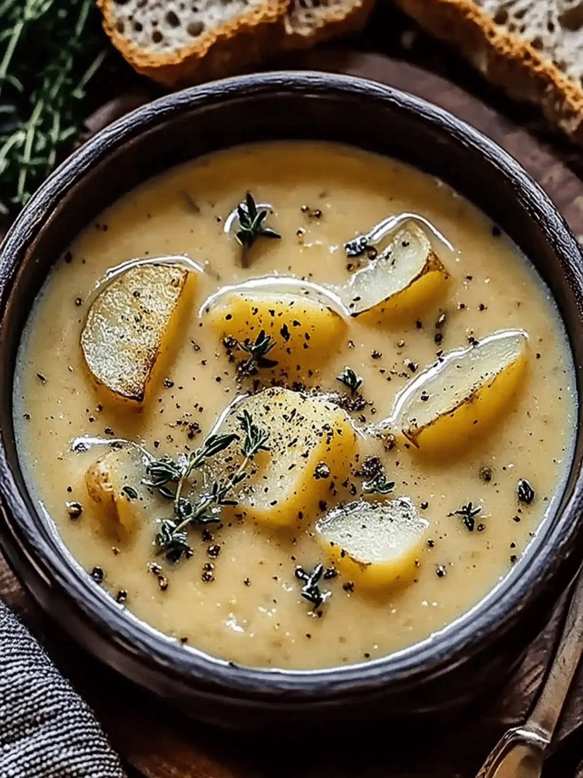 Cheddar Garlic Herb Potato Soup