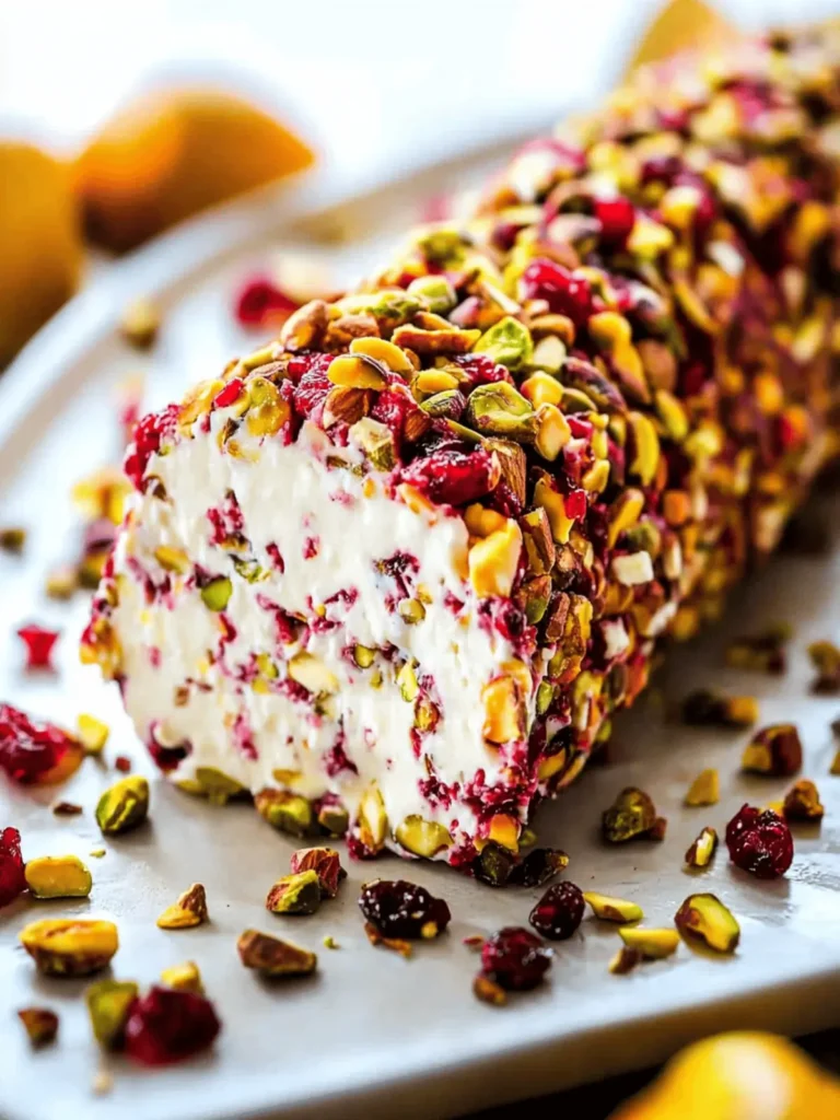 Easy Cranberry Pistachio Cheese Log
