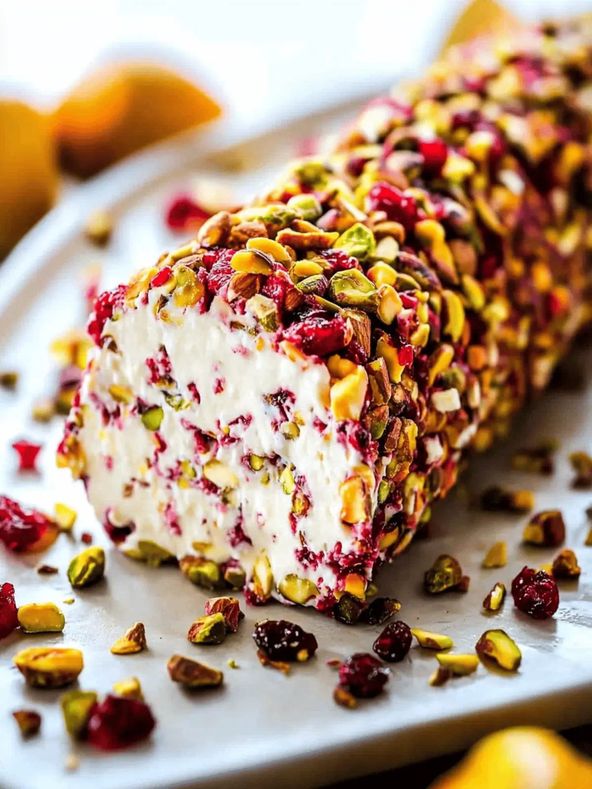 Easy Cranberry Pistachio Cheese Log