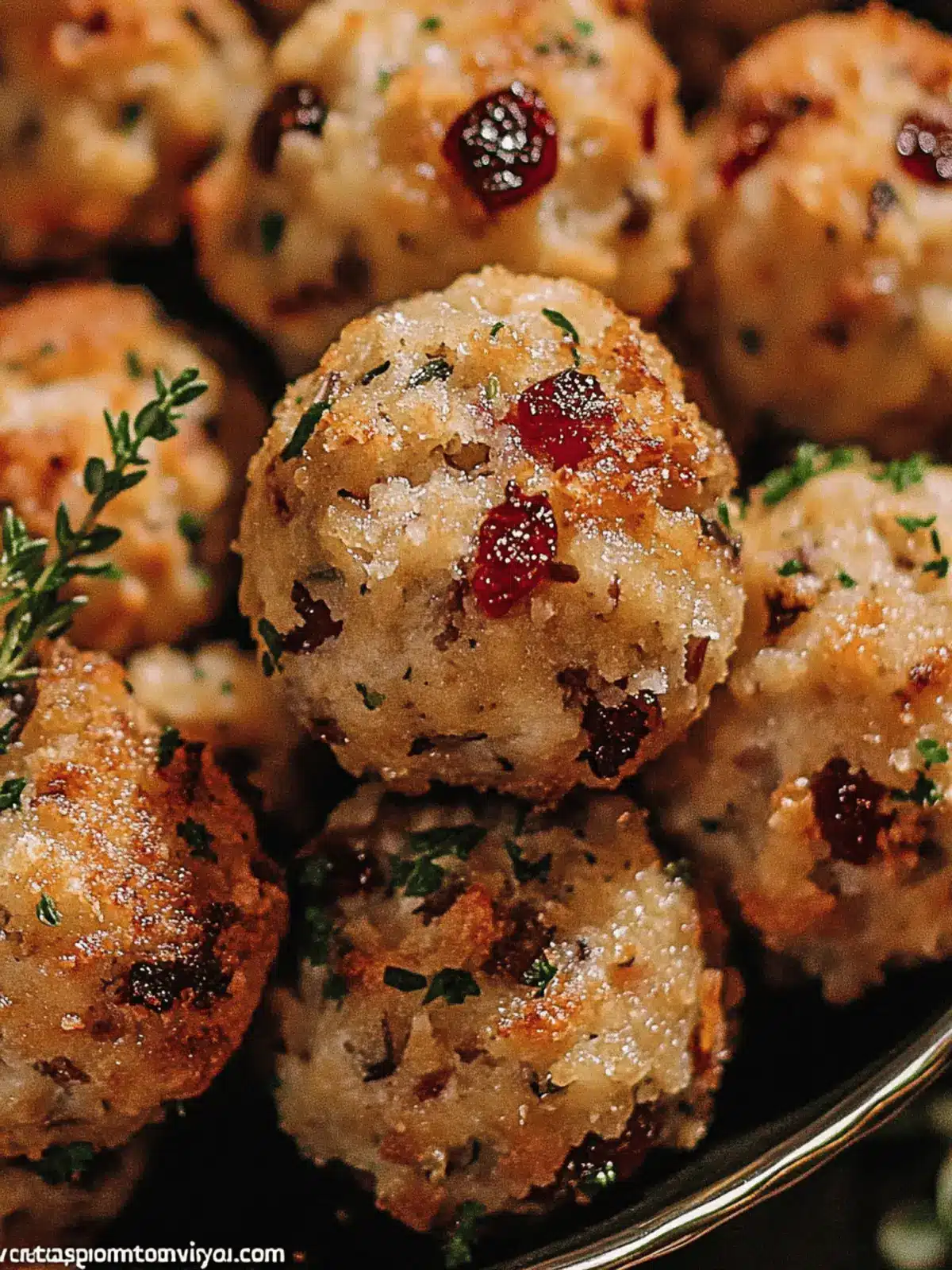 Cranberry Turkey Stuffing Balls