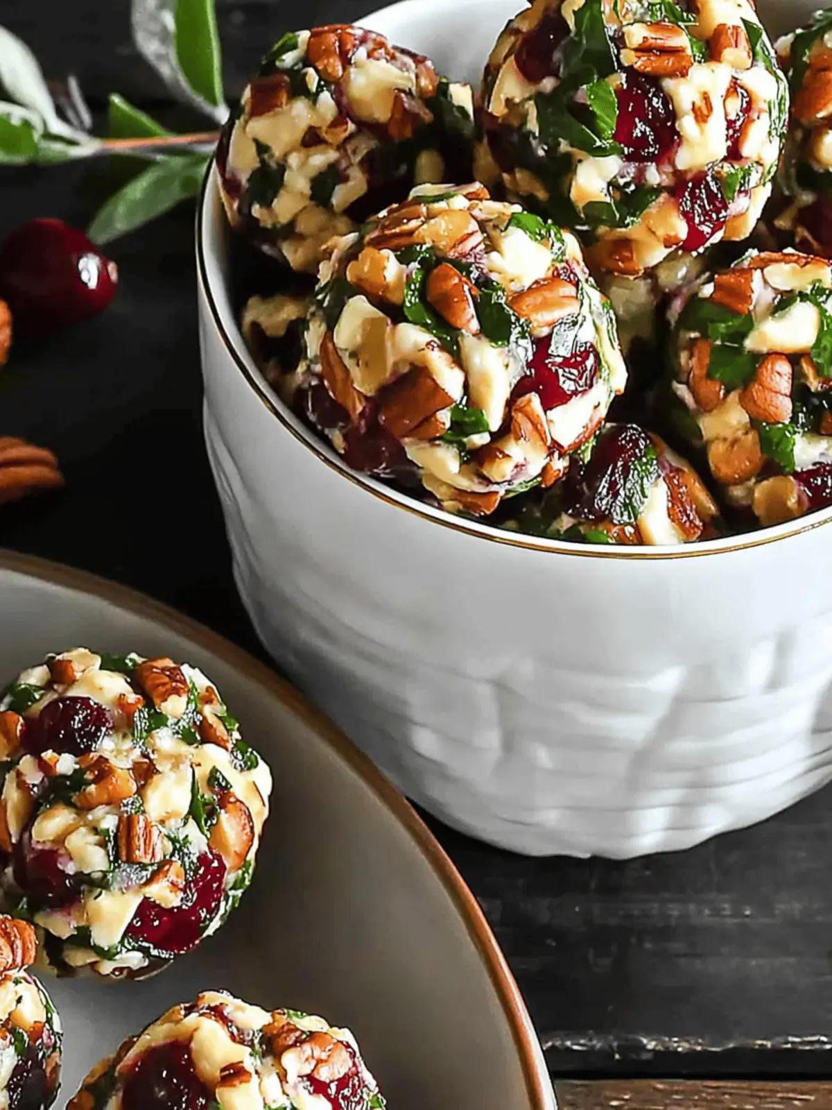 Mini Cranberry Pecan Goat Cheese Balls