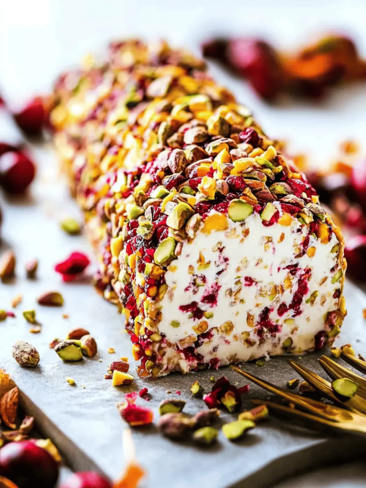 Easy Cranberry Pistachio Cheese Log for Stress-Free Holiday Joy 3 Easy Cranberry Pistachio Cheese Log
