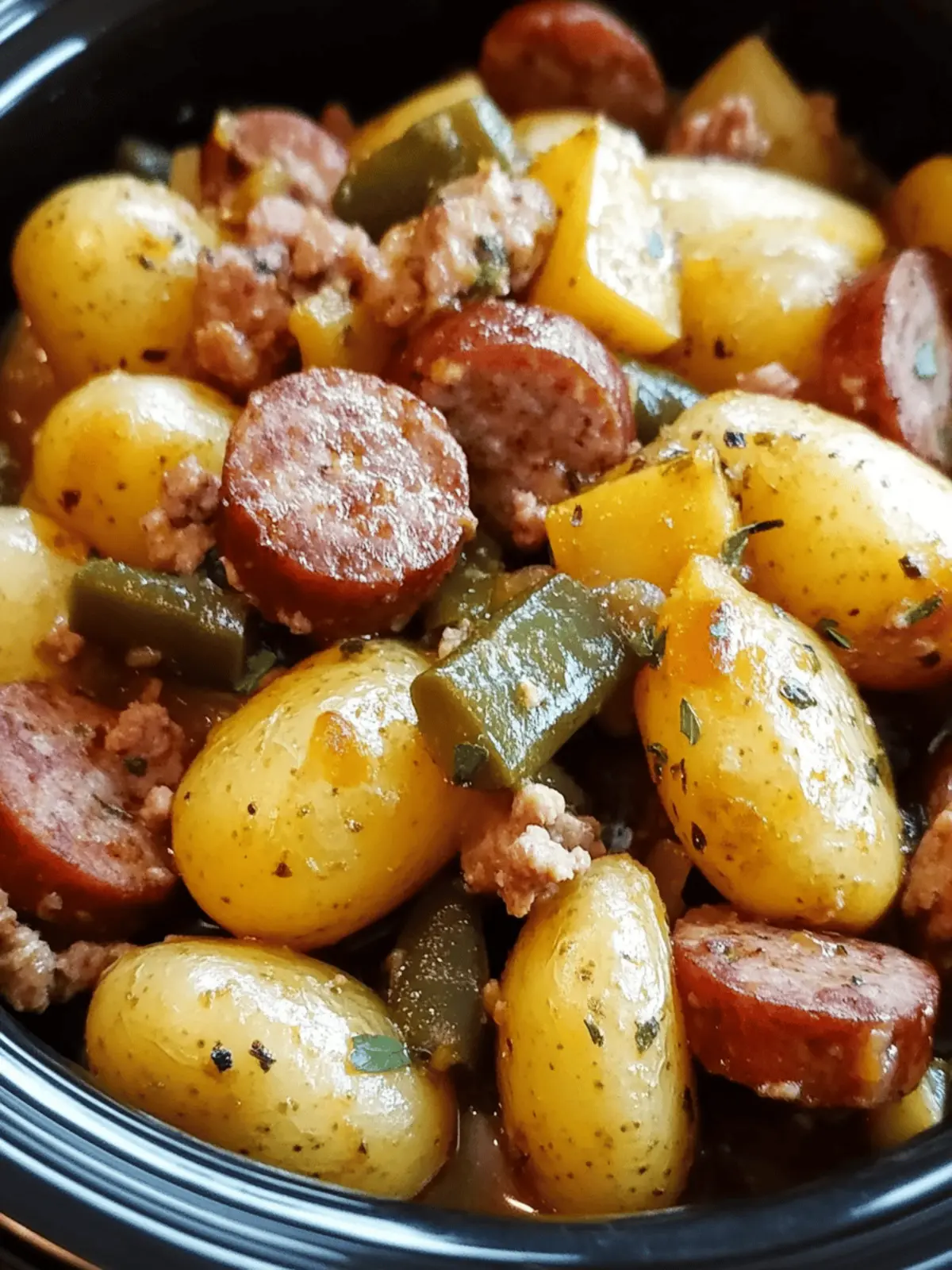 Crock Pot Swamp Potatoes with Sausage & Veggies