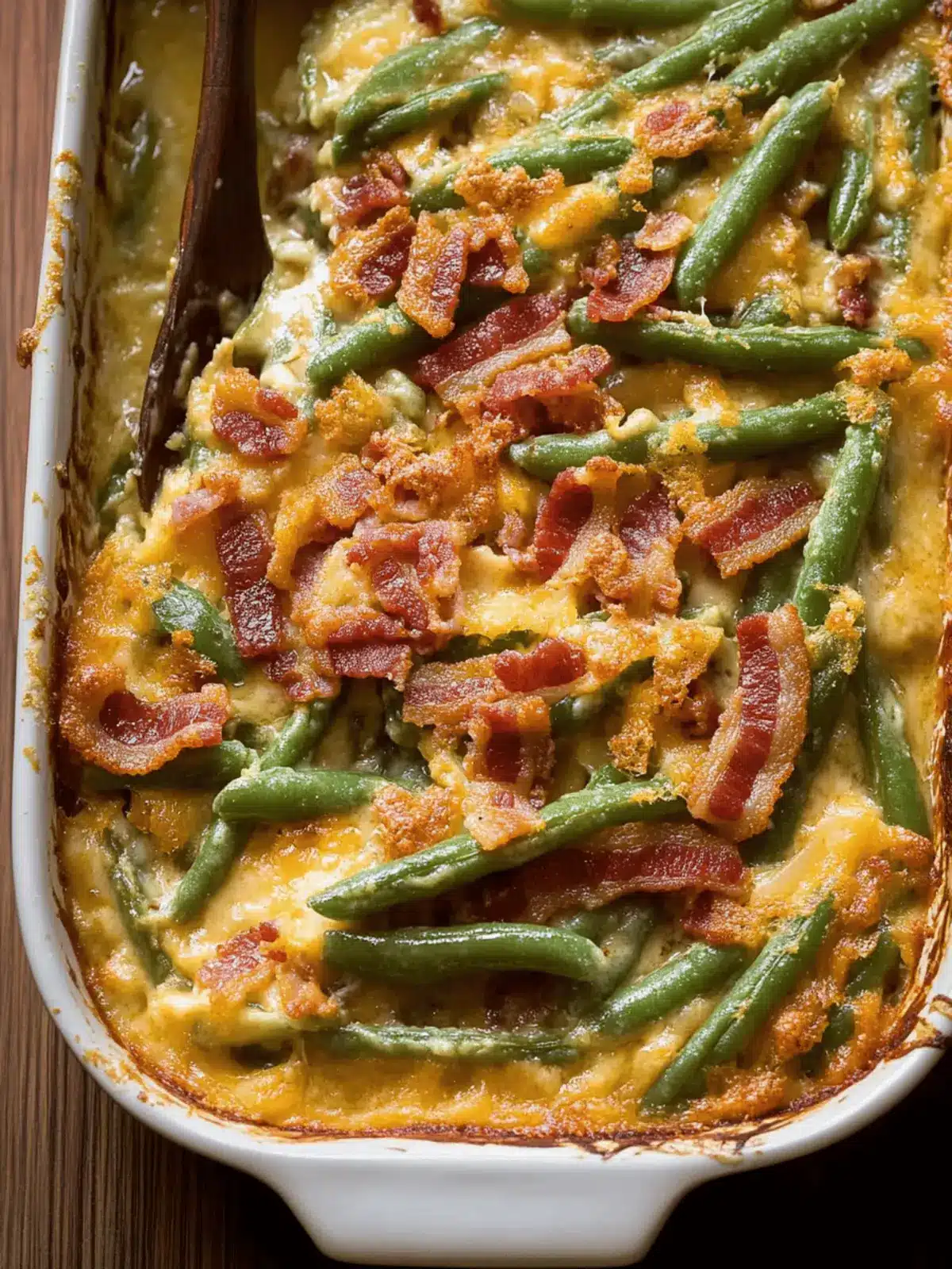 Cheesy Bacon Green Bean Casserole