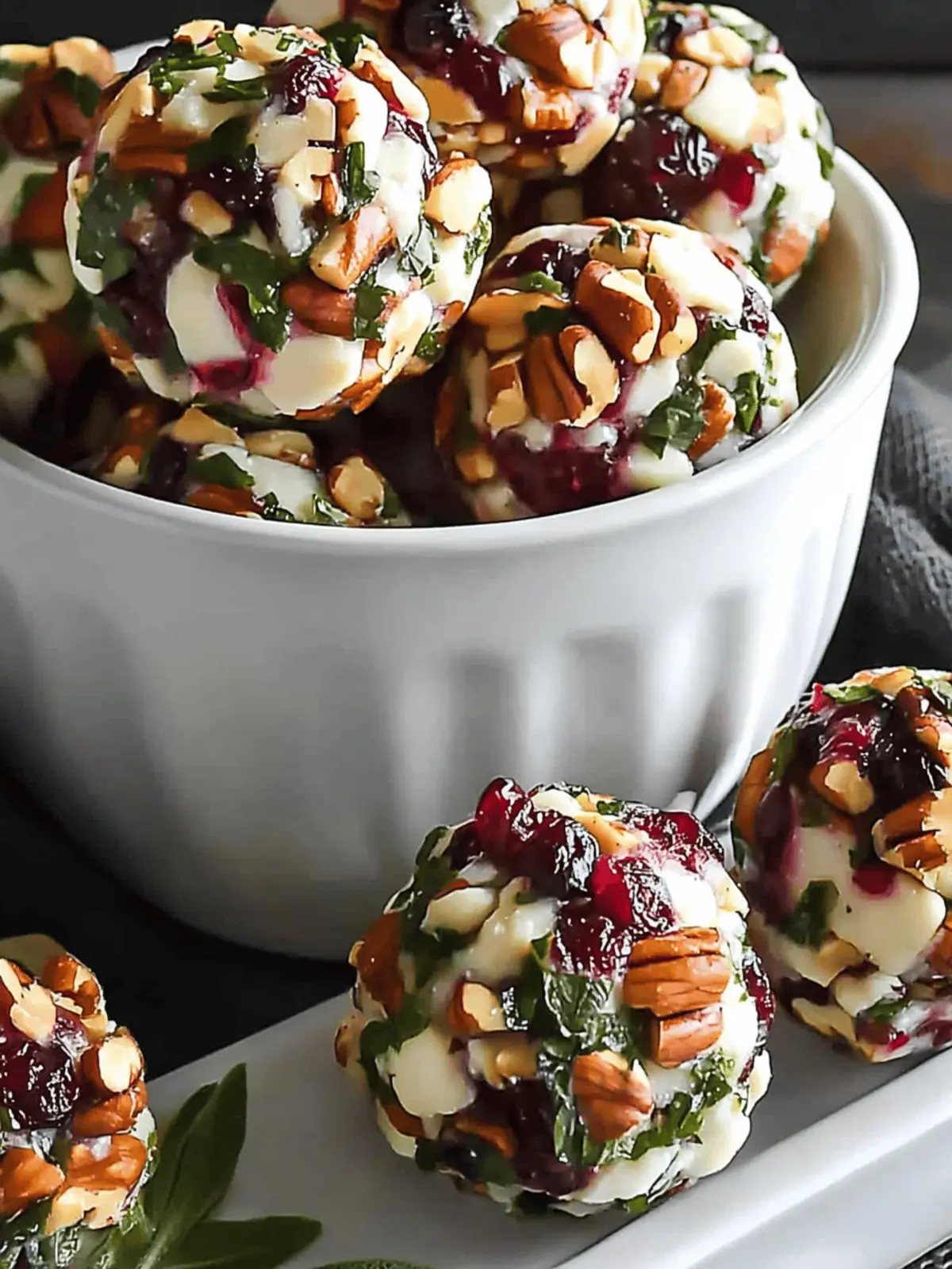 Mini Cranberry Pecan Goat Cheese Balls