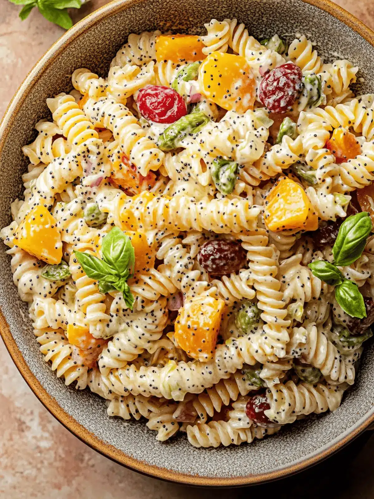 Fall Pasta Salad with Creamy Poppyseed Dressing
