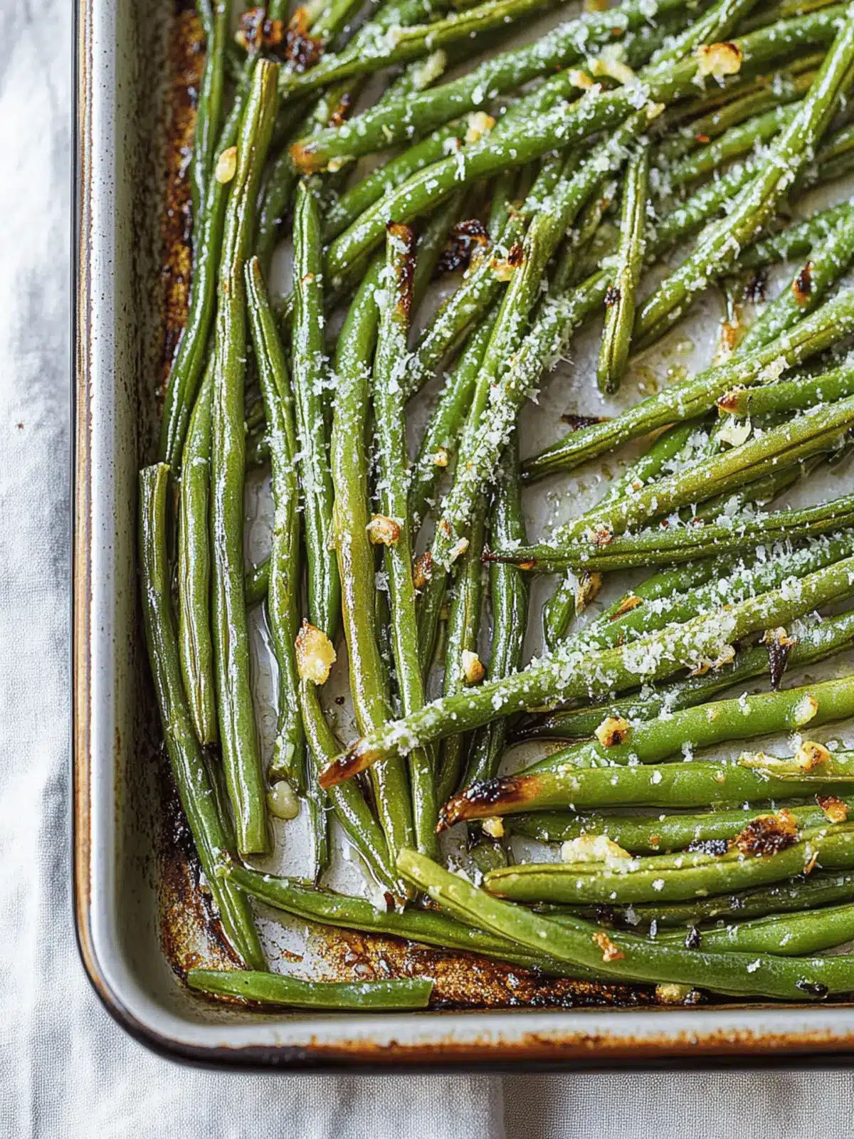 Roasted Green Beans With Garlic & Parmesan