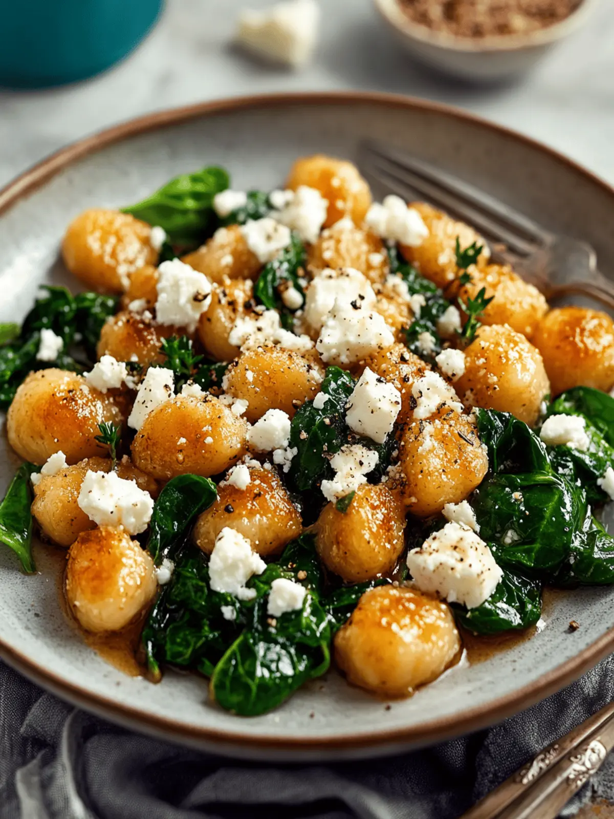 Crispy Gnocchi With Spinach And Feta