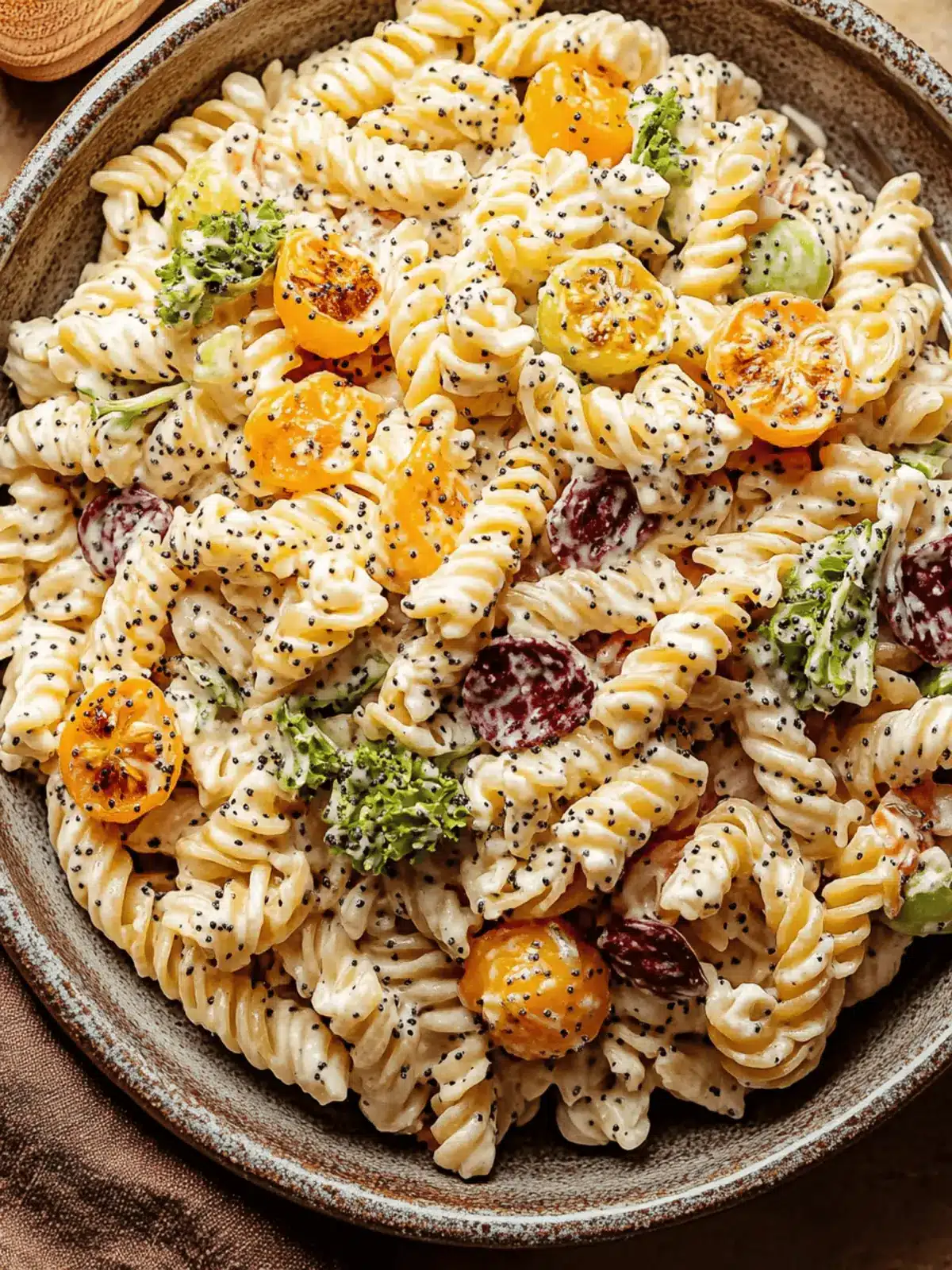 Fall Pasta Salad with Creamy Poppyseed Dressing