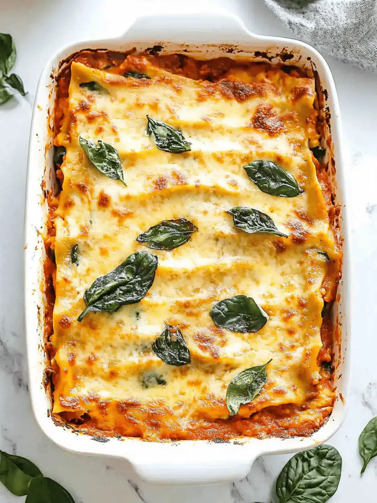 Vegetarian Pumpkin Spinach Lasagna
