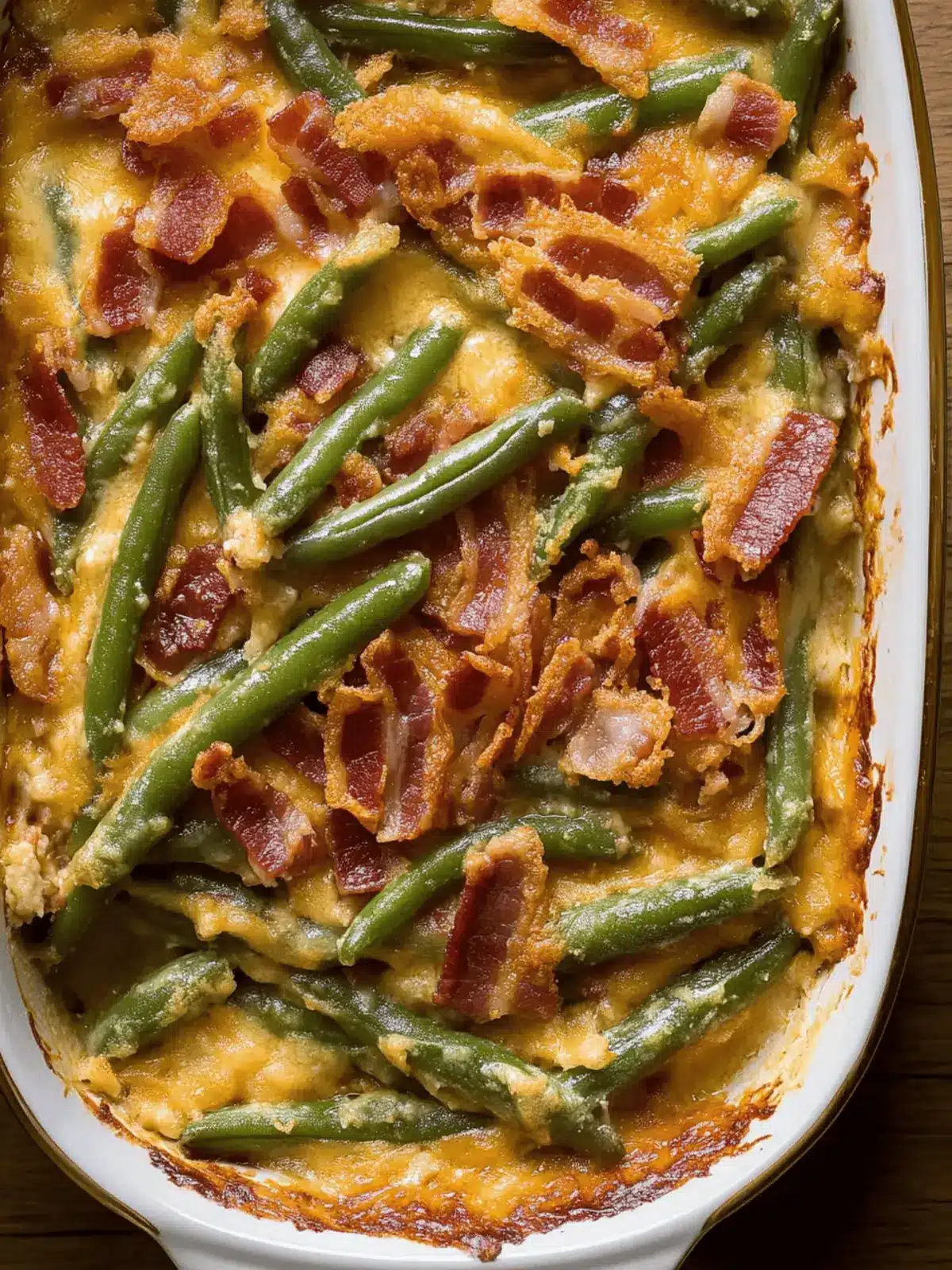 Cheesy Bacon Green Bean Casserole