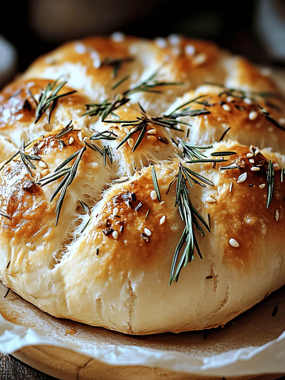 Easy Roasted Garlic Rosemary Artisan Bread