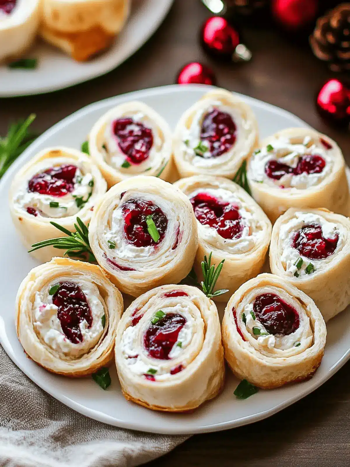 Savory Christmas Cranberry Roll Ups