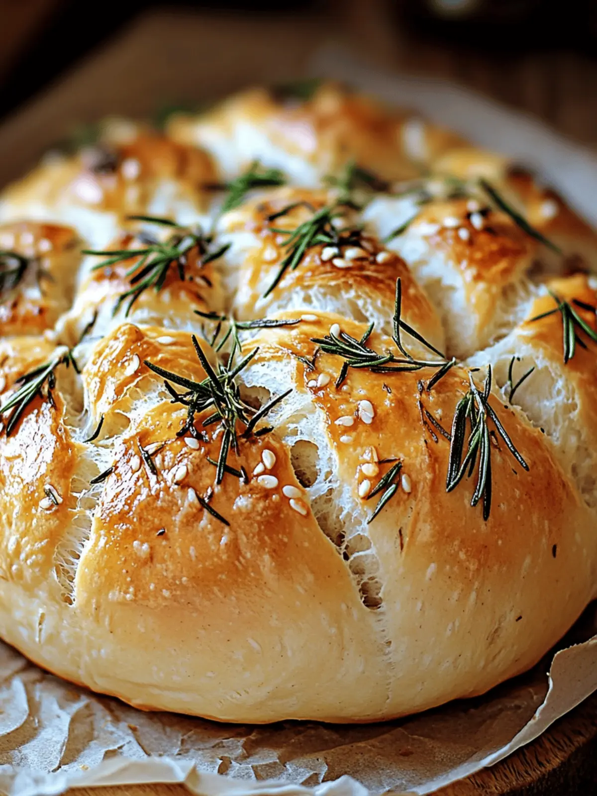 Easy Roasted Garlic Rosemary Artisan Bread