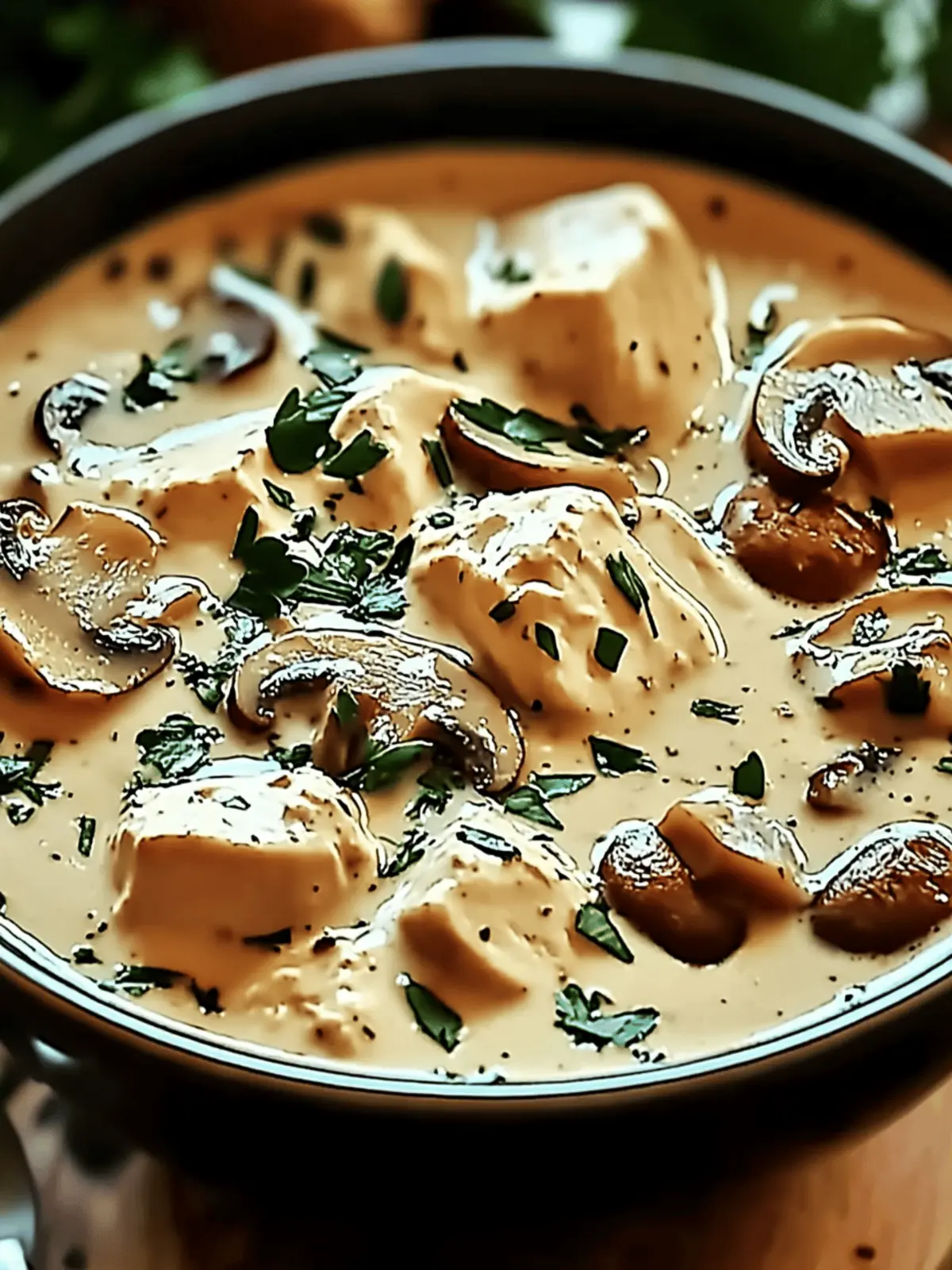 Creamy Rotisserie Chicken Mushroom Soup