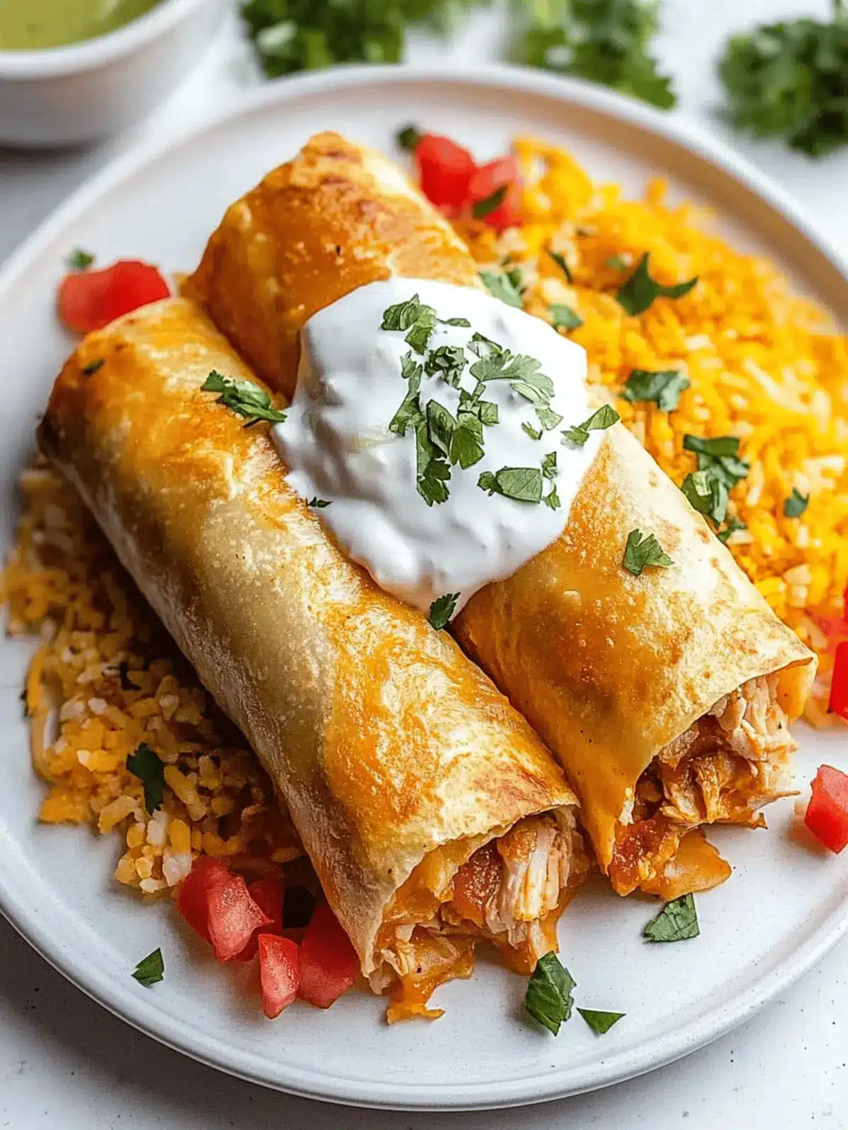 The Best Chicken Chimichangas: Crispy, Cheesy, Comfort Food 2 The Best Chicken Chimichangas