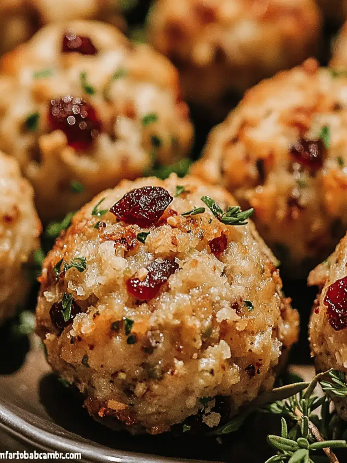 Cranberry Turkey Stuffing Balls