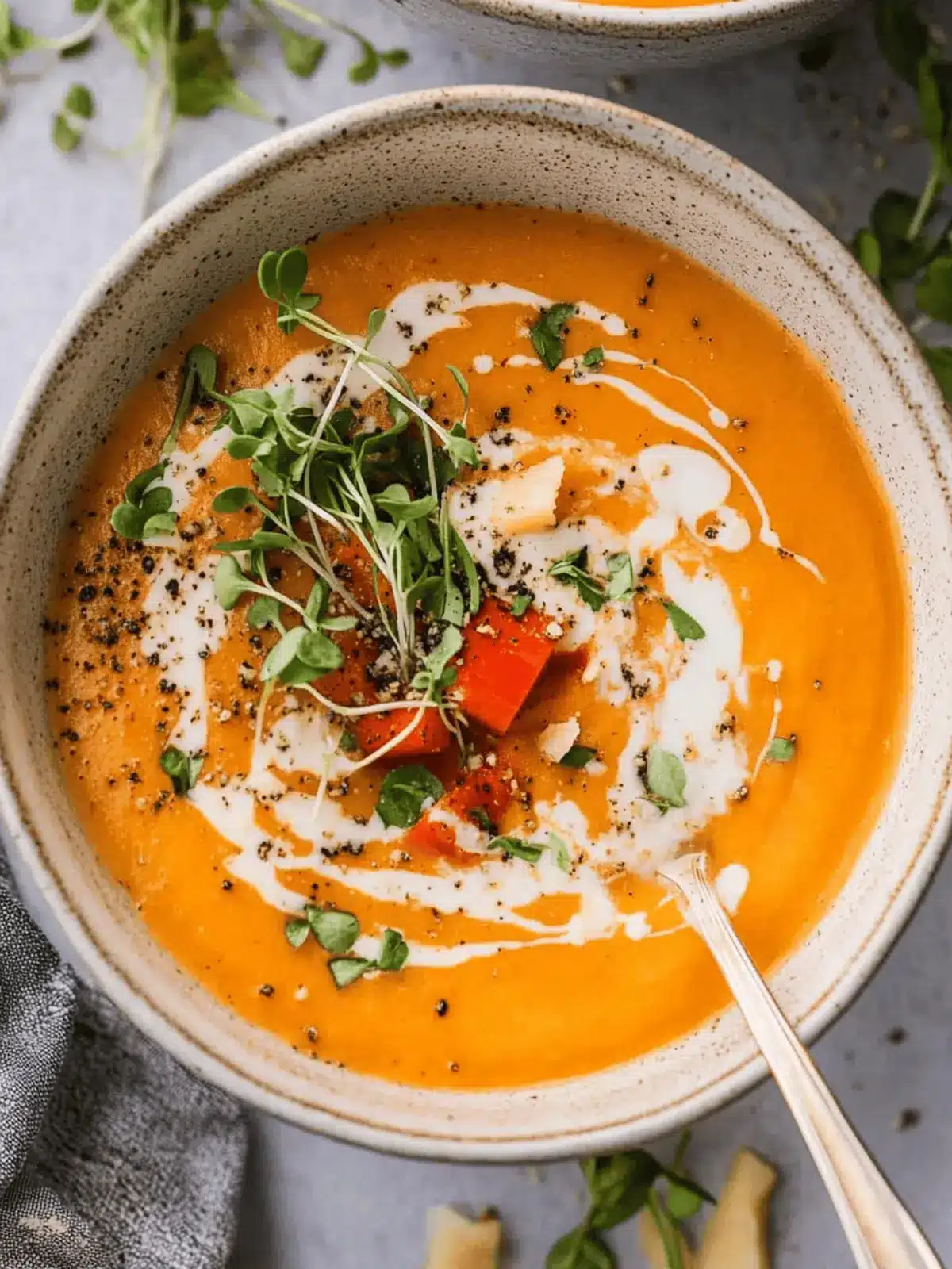 Creamy Butternut Squash and Red Pepper Soup