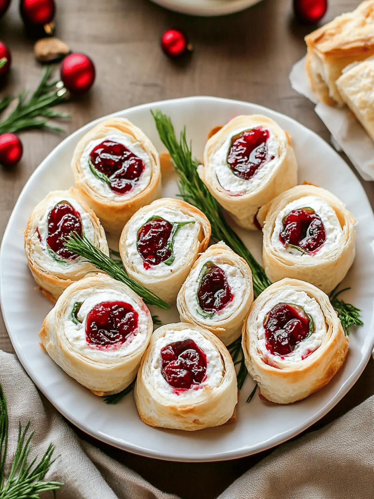 Savory Christmas Cranberry Roll Ups